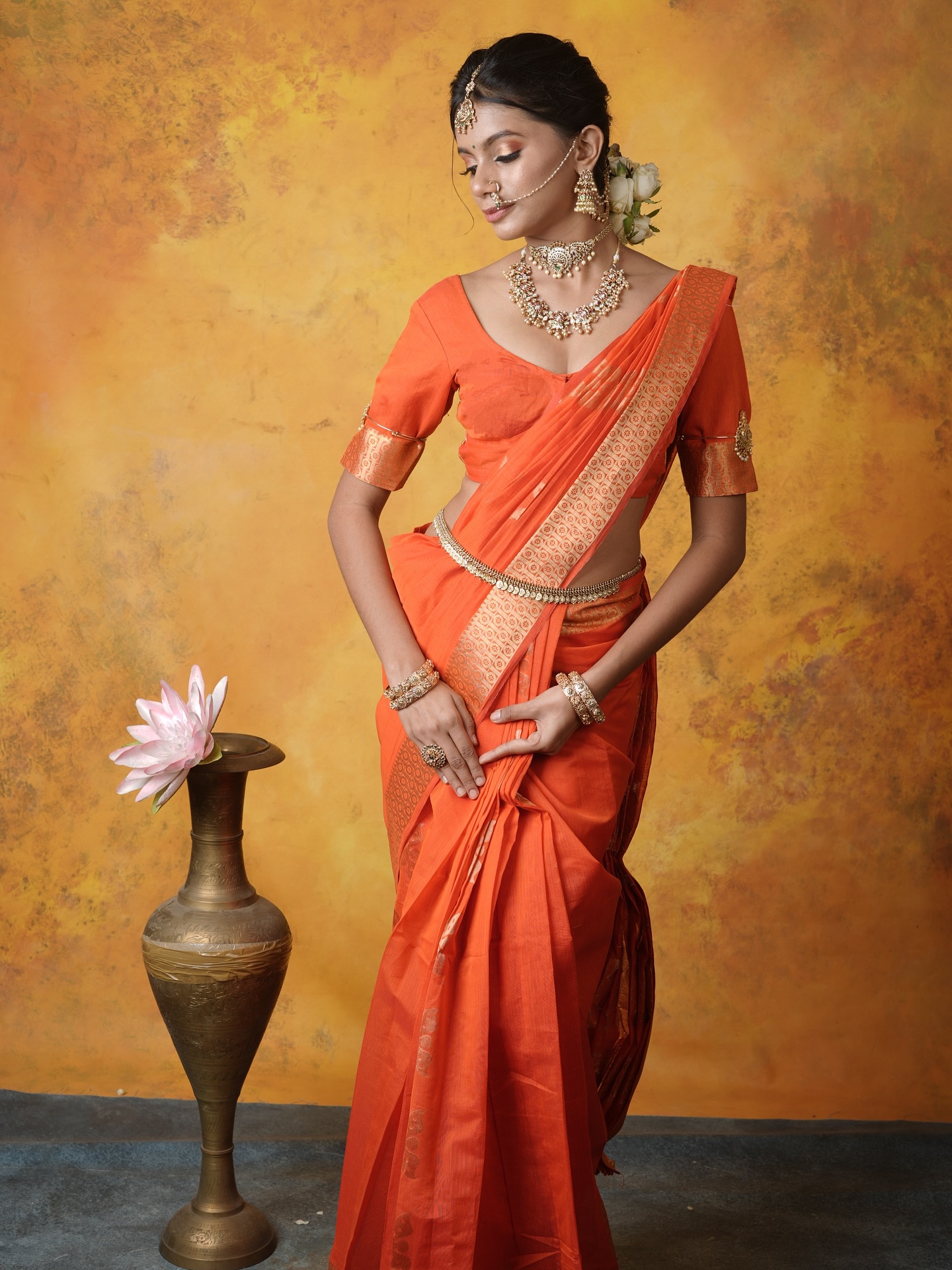 Classic Muhurtham Silk Saree by Makeovers by Ranjitha